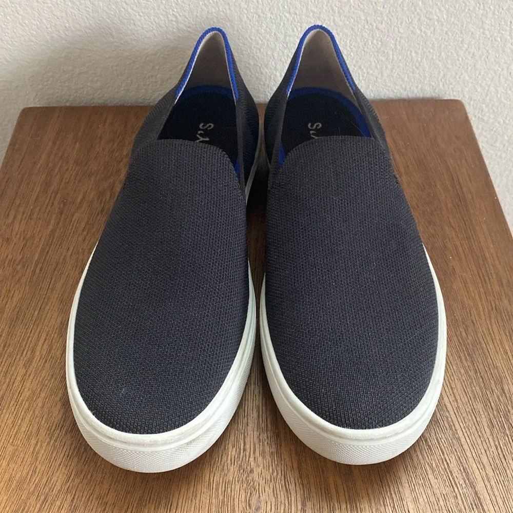 Rothy’s The Sneaker Black Slip On Round Toe Shoe, Women’s 8.5
